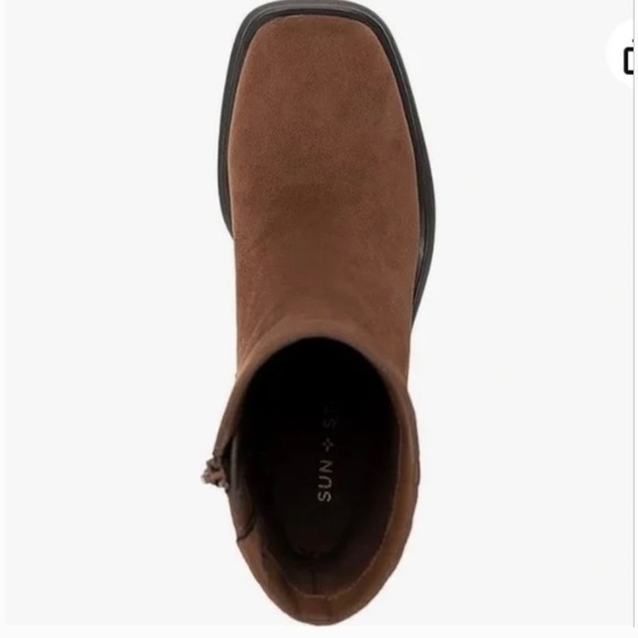 NWT SUN & STONE BLOCK HEEL BOOT IN BROWN SIZE 8 - Picture 8 of 8